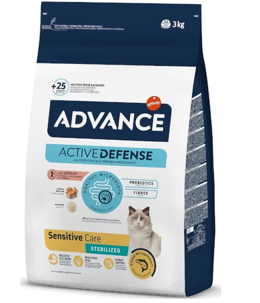 Advance Sensitive Sterilised Somonlu 3 kg Kısırlaştırılmış Yetişkin Kedi Maması ürün görseli 1