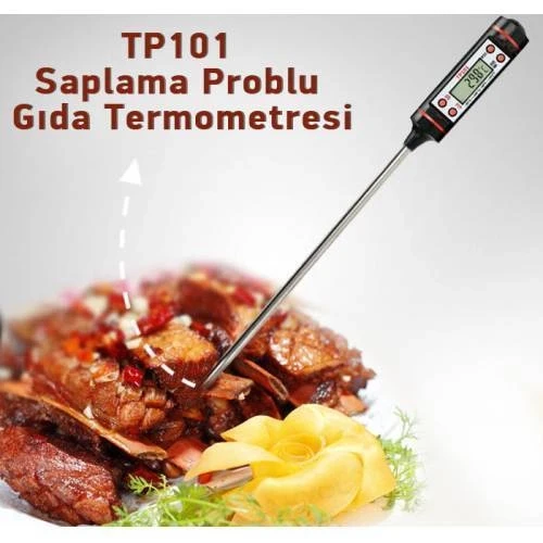Dijital Mutfak ve Gıda Termometresi - Hassas Ölçüm - Paslanmaz Çelik - Daldırmalı Model - Saklama Kutulu ürün görseli 1