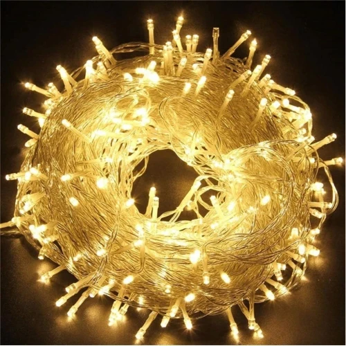 10m 60 Led Gün ışığı 2 Kademeli Şeffaf Kablo Pilli ürün görseli 1