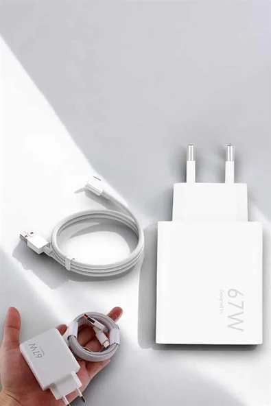 Şarj Aleti 67W Hızlı Şarj Turbo Type-C Uyumlu Şarj Adaptörü Kablosu ürün görseli 1