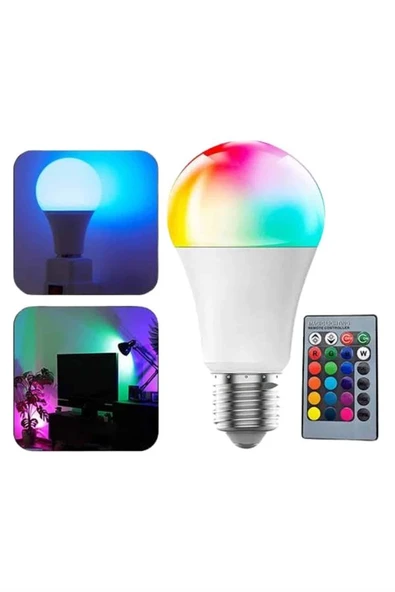 Akıllı RGB Led Ampul Led Uzaktan Kumandalı Renk Değiştiren Ampul ürün görseli 1