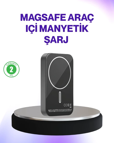 Mıknatıslı MagSafe Uyumlu Araç Tutucu Kablosuz Şarj Destekli ürün görseli 1