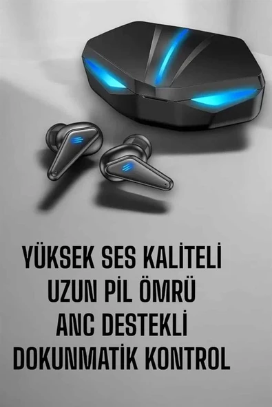 Bluetooth Oyuncu Kulaklığı Led Işıklı Kablosuz ANC Özelliği ürün görseli 1