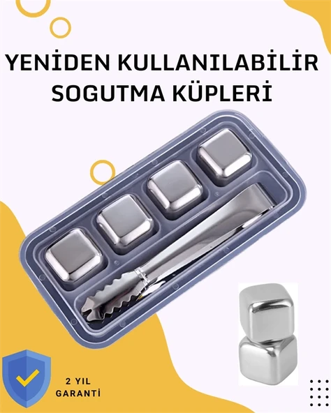 Paslanmaz Metal Buz Küpleri-Çok Amaçlı Kullanıma Uygun ürün görseli 1