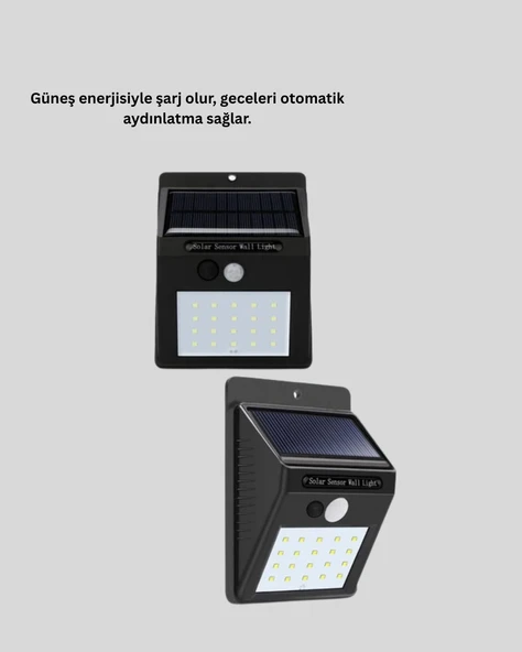 4 Modlu Solar LED Bahçe ve Garaj Lambası - Resim 2