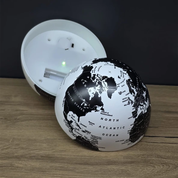 LED Işıklı 360 Derece Dönen Dünya Küresi - Resim 4