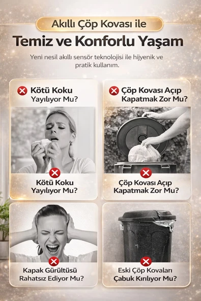 Sensörlü Çöp Kovası Otomatik Kapak Temassız - Resim 5