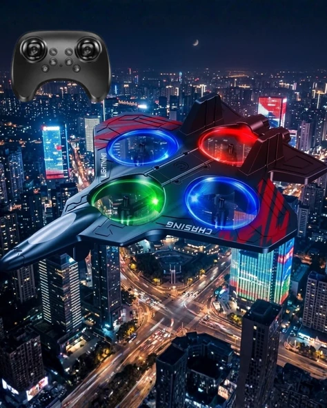 LED Işıklı Oyuncak Drone Fighter Jet Tasarımlı Uzaktan Kumandalı Uçak ürün görseli 1