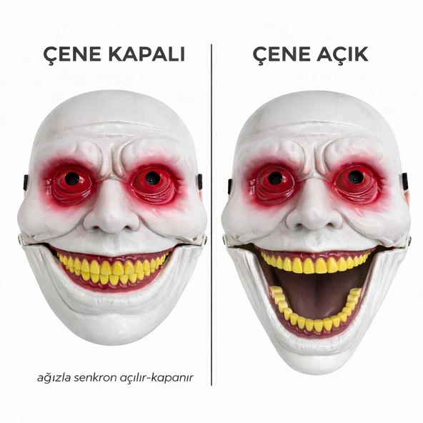 Hareketli Çene Mekanizmalı Korku Maskesi Kırmızı ürün görseli 1