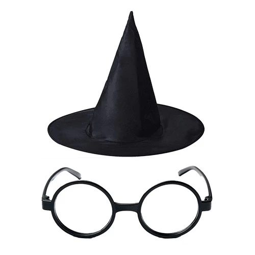 Harry Potter Büyücü Şapkası ve Harry Potter Büyücü Gözlüğü Siyah Renk ürün görseli 1