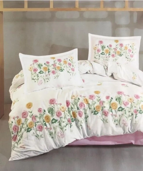 Ranforce Nevresim Takımı Çift Kişilik Roselin V1 Pembe ürün görseli 1