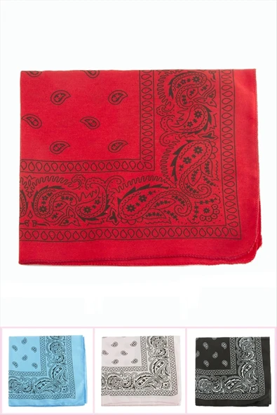 Oval Desenli Keten Bandana 50*50 ürün görseli 1