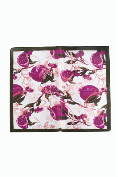 Nar Desenli Zr Şifon Fular 50*50 cm ürün görseli 1