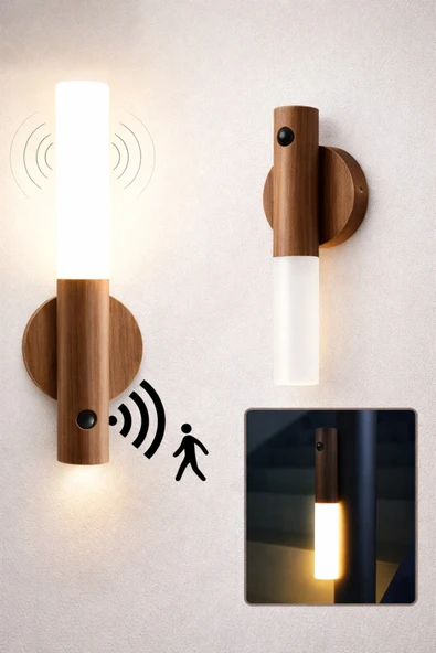 Sensörlü Dekoratif Meşale Duvar Aplik LED Gece Lambası Mıknatıslı Model ürün görseli 1