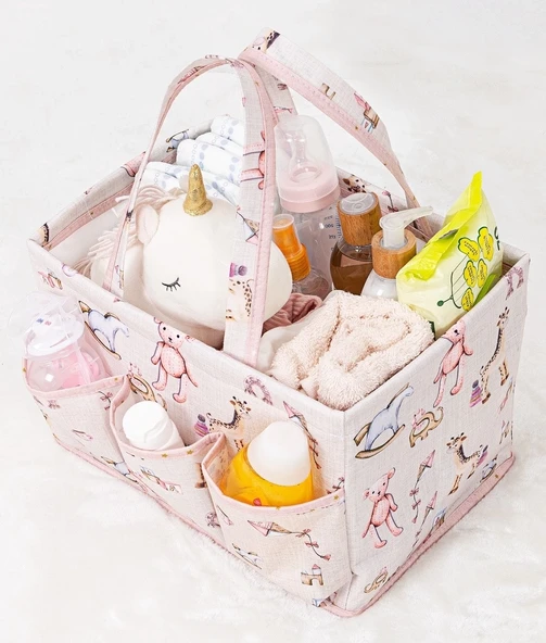 Baby Kullanımı Kolay Desenli Taşınabilir Bakım Çantası (pembe) ürün görseli 1