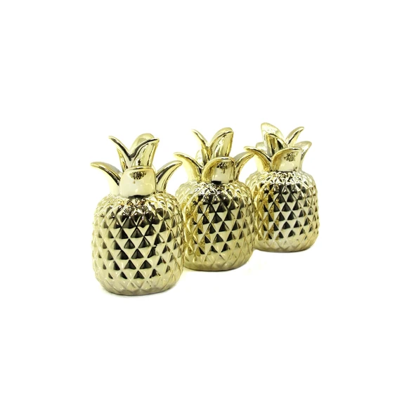 Ananas Tasarımlı Biblo - Mini Boy - Seramik - Parlak Altın - Dekoratif Süs ürün görseli 1