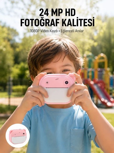 Anında Baskı Özellikli Şipşak Kamera 24MP HD Çift Lensli ve 32GB Hafızalı ürün görseli 1