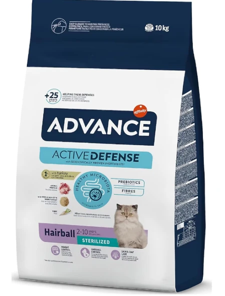 Advance Hairball Sterilised Hindili 10 kg Kısırlaştırılmış Yetişkin Kedi Maması ürün görseli 1