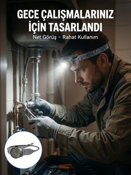 Yüksek Parlaklıklı LED Kafa Feneri Gece Çalışmaları İçin Yüksek Parlaklıklı ürün görseli 1