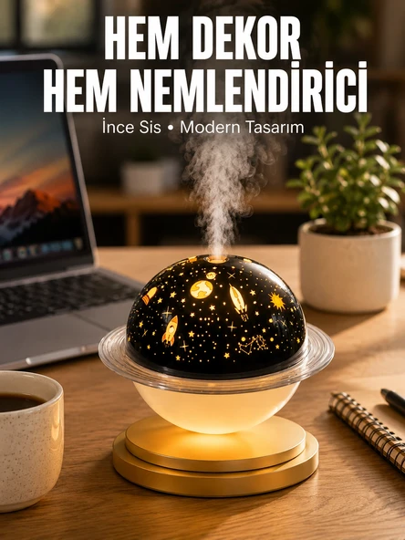Hava Nemlendirici Renk Değiştiren Oda Kokusu Yıldızlı Projektör ürün görseli 1