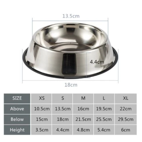 Paslanmaz Çelik Metal Mama Kabı 18 cm. - Resim 3