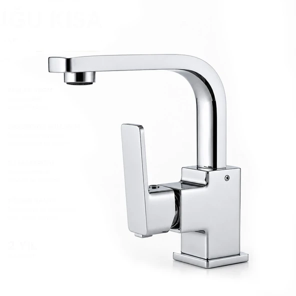 Kuğu Kısa Lavabo Bataryası Krom Kaplama Döner Başlıklı Şık Kullanışlı Mutfak Banyo Musluğu ürün görseli 1