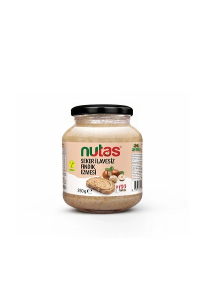 Nutas Şeker İlavesiz Fındık Ezmesi 260g ürün görseli 1
