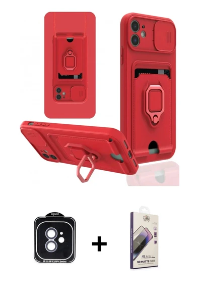 MARSİLYAN™- iPhone 11 Kılıf Vadi Form Prime - Siyah Bilvis 3D Mat Cam Ekran Koruyucu + PVD Metal Kamera Lens - MI ürün görseli 1
