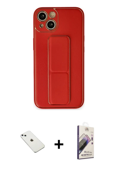 MARSİLYAN™- iPhone 14 Kılıf Akış Doku - Siyah Bilvis 3D Mat Cam Ekran Koruyucu + Diamond Kamera Lens - SABE ürün görseli 1