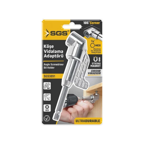 SGS KÖŞE VİDALAMA ADAPTÖRÜ UZUN SGS3891 - Resim 2