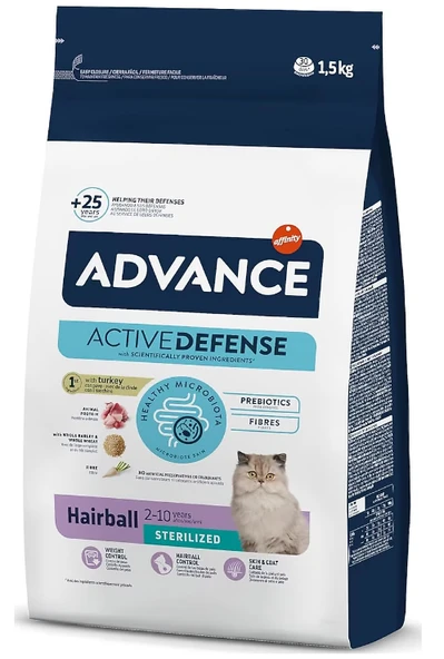 Advance Hairball Sterilised Hindili 1.5 kg Kısırlaştırılmış Yetişkin Kedi Maması ürün görseli 1