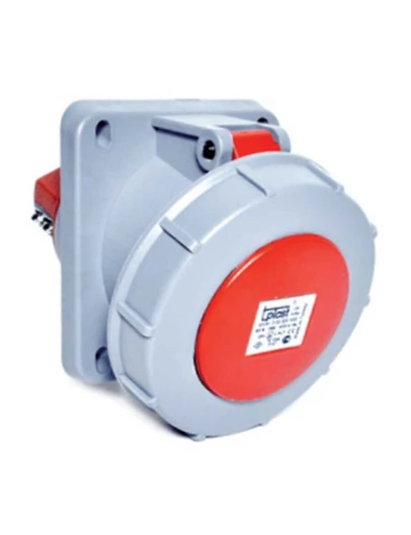 Tp Electric 3132-309-1600 4X63A Eğik Makine Prizi 100X107 Vidalı IP67 ürün görseli 1