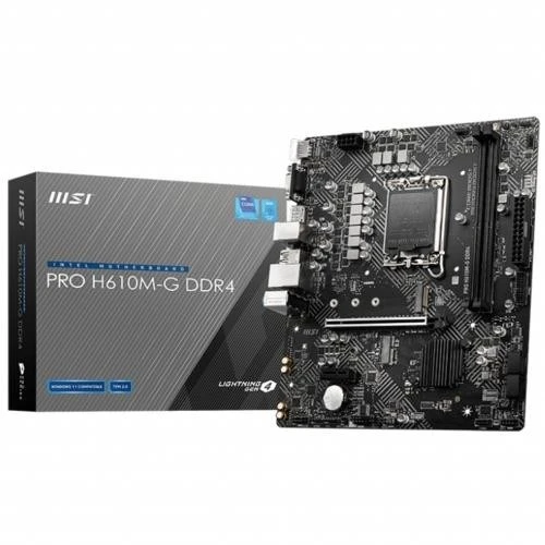 Msı PRO H610M-G DDR4 SOKET 1700 3200(OC) PCI-E Ge4 M.2 1x/USB3.2/1GLAN mATX ürün görseli 1