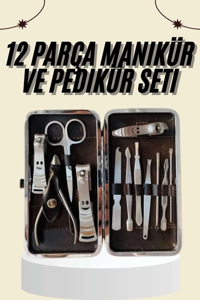 Tırnak Bakımı Tırnak Makası Profesyonel 12 Parça El Ayak Manikür Pedikür Seti ürün görseli 1
