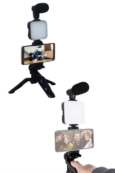 Video Making Kit Telefon Tutucu Vlog Video Mini Led Işıklı ürün görseli 1