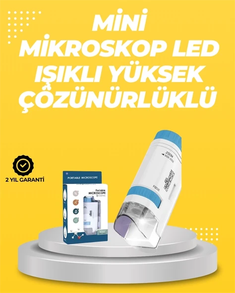 Taşınabilir LED Işıklı Cep Mikroskop – 80X–200X Büyütme ürün görseli 1