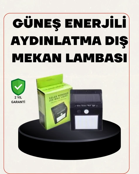 Bahçe ve Veranda İçin Güneş Paneli ile Otomatik Şarj Olan LED Duvar Lambası ürün görseli 1