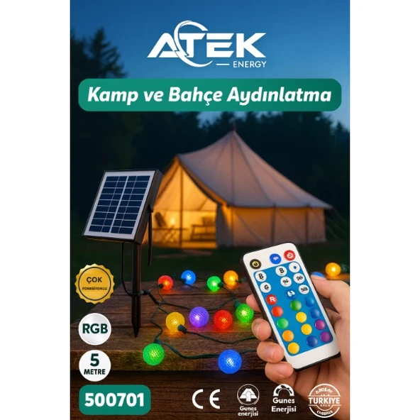 RGB Güneş Enerjili Boncuk Kamp Ve Bahçe Aydınlatma ürün görseli 1