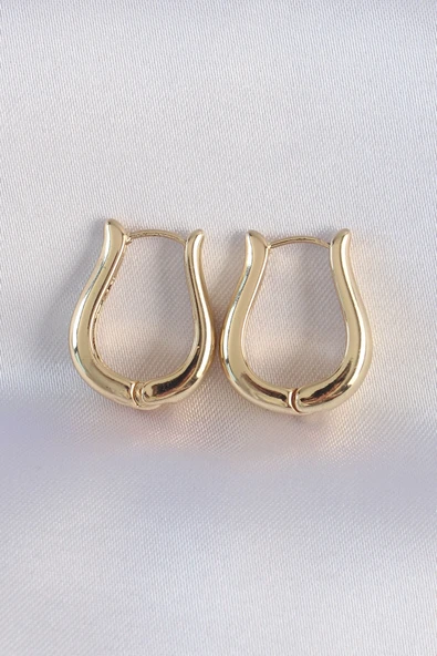 Pirinç Gold Renk İçi Boş Gül Küpe ürün görseli 1