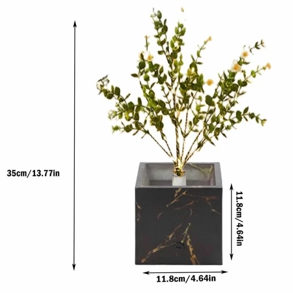 Siyah Saksılı LED Yapay Çiçek - Resim 5
