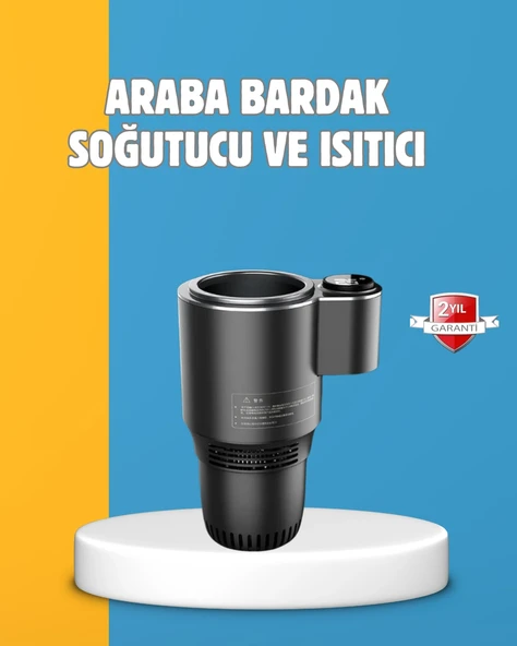 Dijital Ekranlı Akıllı Bardaklık Araç İçi Termal Isıtıcı Soğutucu ürün görseli 1