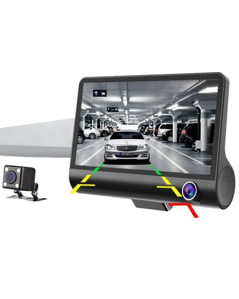 Araç DVR Kamera Çift Lensli 4 İnç Ekranlı G Sensörlü - Resim 3