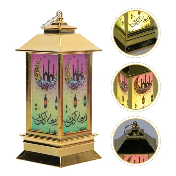Ramazan Temalı Küçük Kare Kubbe LED Lamba - Resim 5