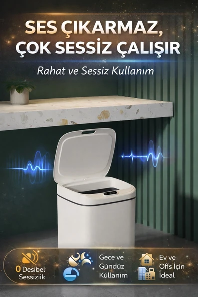 Sensörlü Çöp Kovası Otomatik Kapak Temassız - Resim 3