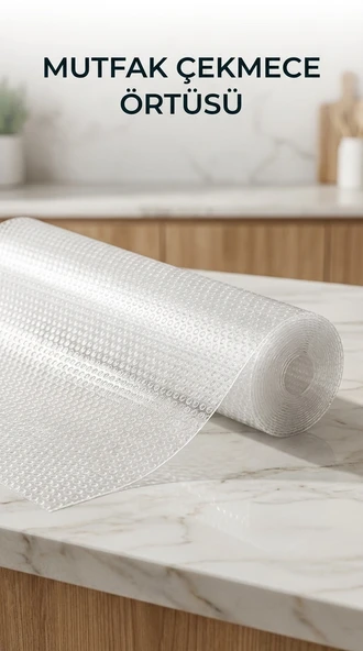 Mutfak Raf ve Çekmece İçin Şeffaf PVC Koruyucu Örtü 45x300 cm ürün görseli 1