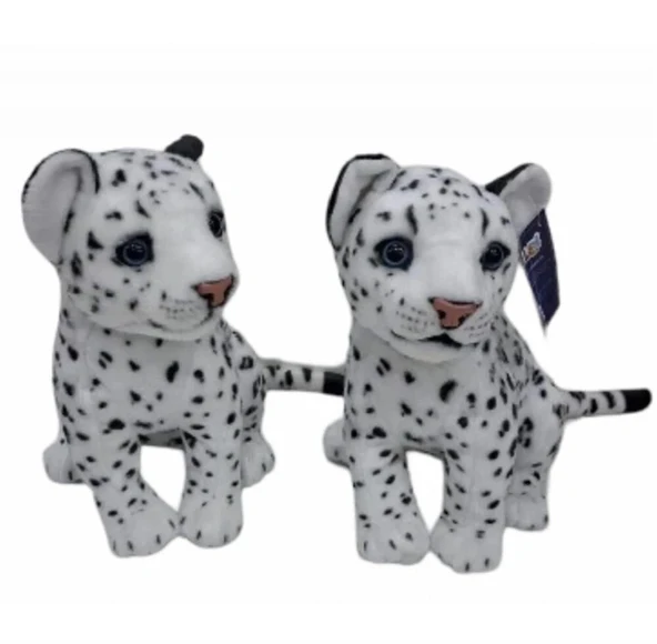 PL50135 25 CM OTURAN KÜÇÜK BEYAZ LEOPAR-HLY ürün görseli 1