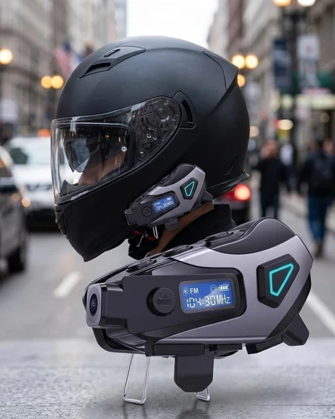 Motosiklet Kask Bluetooth Kulaklık Uzun Pil Ömrü Kamera ve Sesli Komut Destekli ürün görseli 1