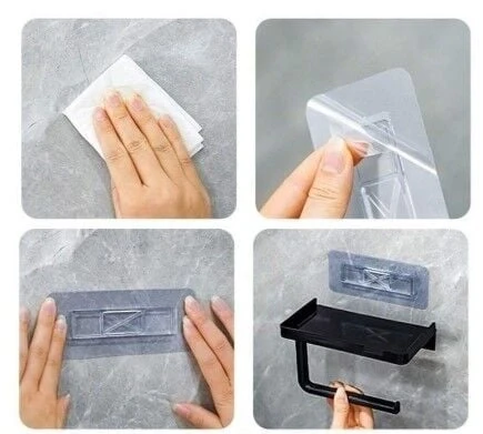 Raflı Yapışkanlı Tuvalet Kağıdı Askılığı - Resim 4