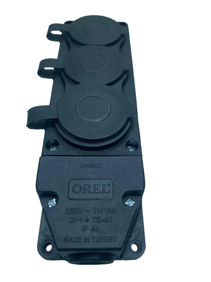 3 Lü Kauçuk Grup Priz Monofaze 1X16A 220 V ürün görseli 1