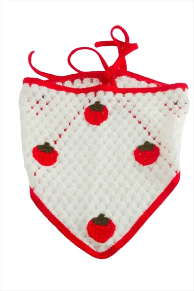 Çilek Örme Bohem Bandana - Resim 2